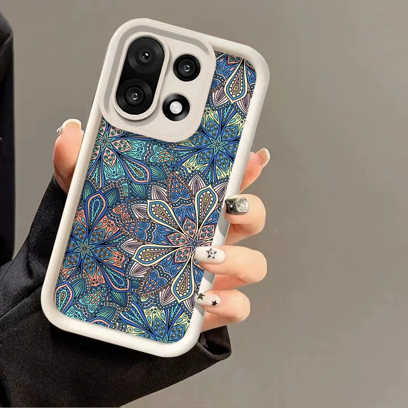 Capa de silicone flexível para oneplus 15 5g capa protetora shockrpoof flores padrão capa funda