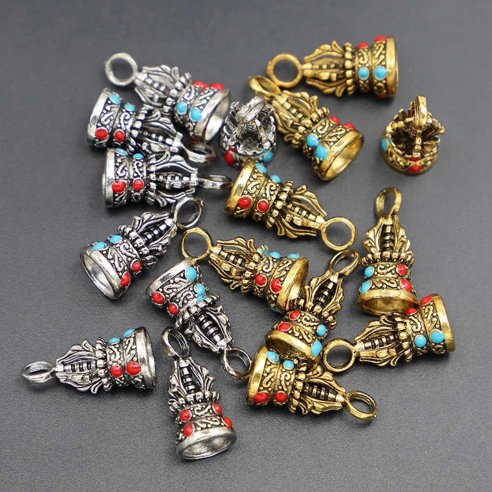 Fine Trendy Zinc Alloy Crown Head Pendant End Cap Queen Beads Necklace Jewelry Accessories Making Gifts Findings 20Pcs Wholesale