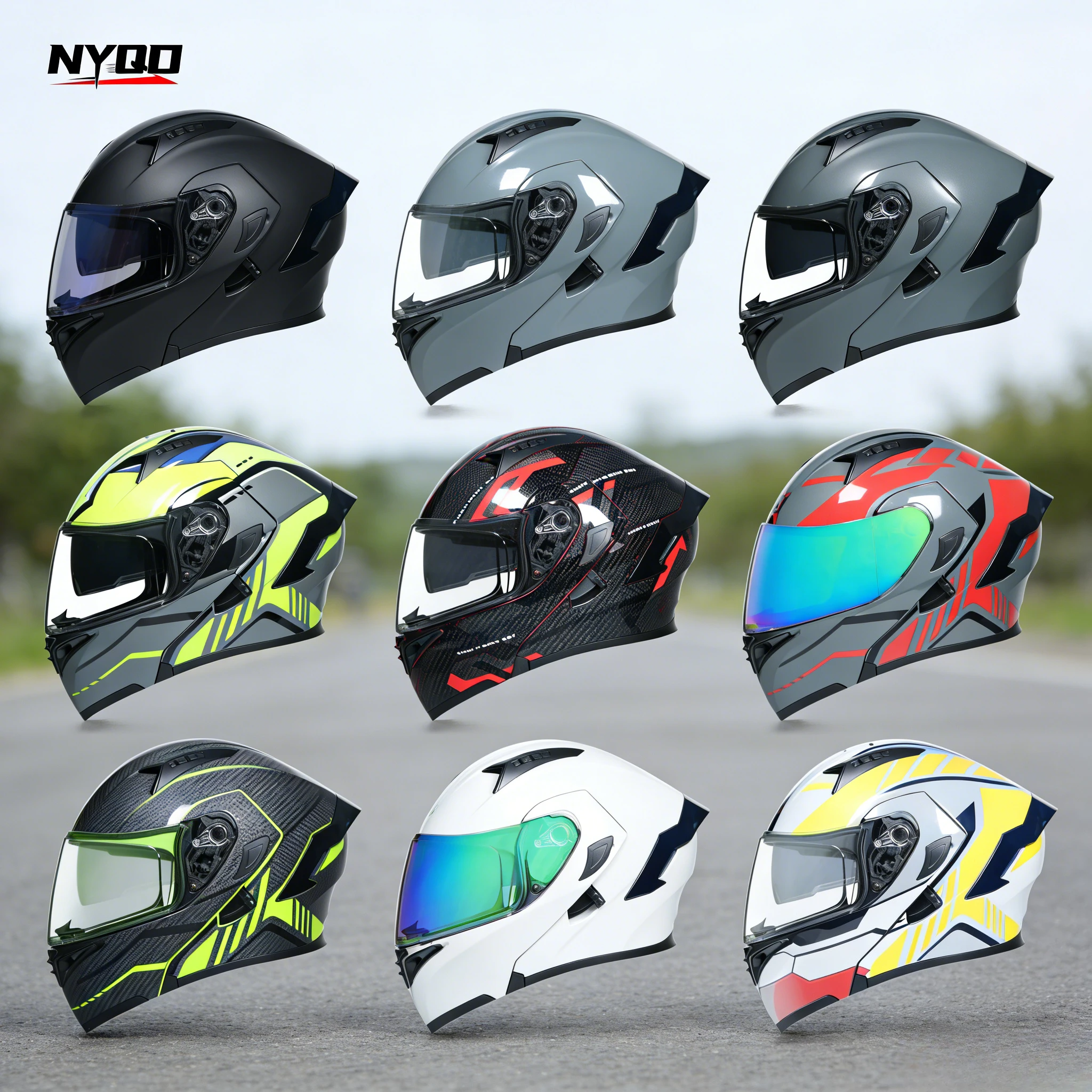 

Flip Up Electric Scooter Helmet Full Face Tail Wing Anti-fall Safety Protection Helmet For Men Women Four Seasons Universal