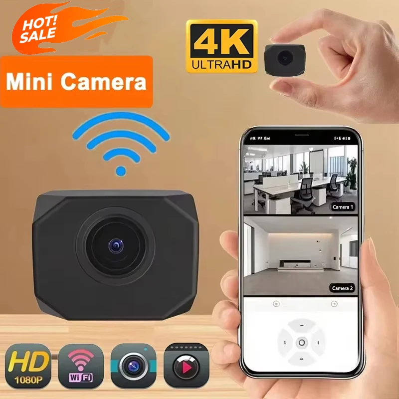 4K HD WLAN-Kamera AP Hotspot Fernüberwachung Kleine Videokamera Heimüberwachung Echtzeit-Ansicht Smart-Kamera