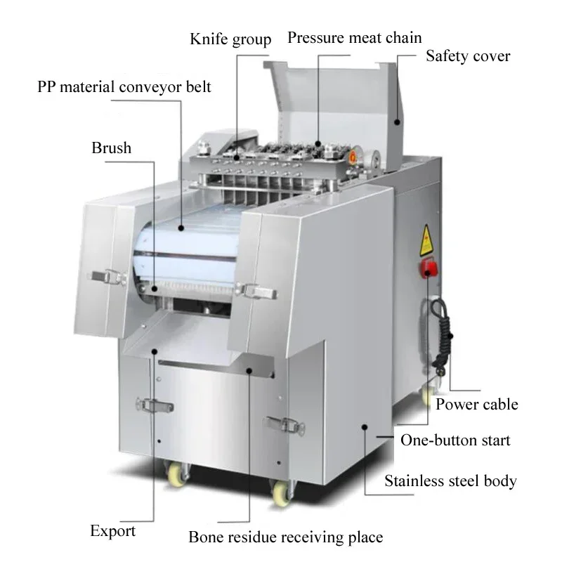 110V 220V 380V Frozen Beef Cube Dicer Chicken Breast Dicing Machine Commercial Poultry Meat Skeleton Cutting Machine