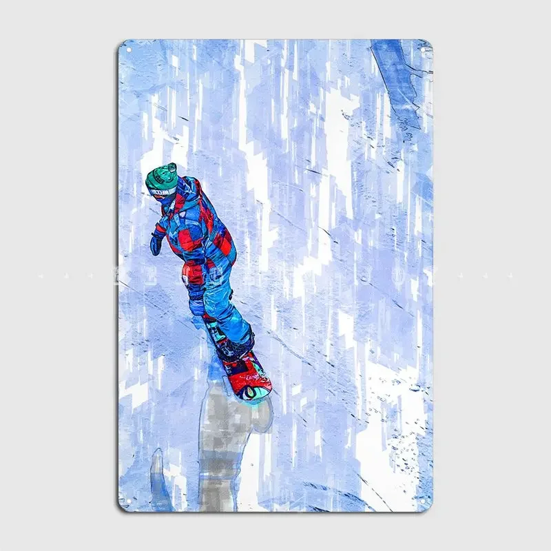 Snowboarder Freestyles Metal Sign Wall Pub Create Home Plaques Tin Sign Poster