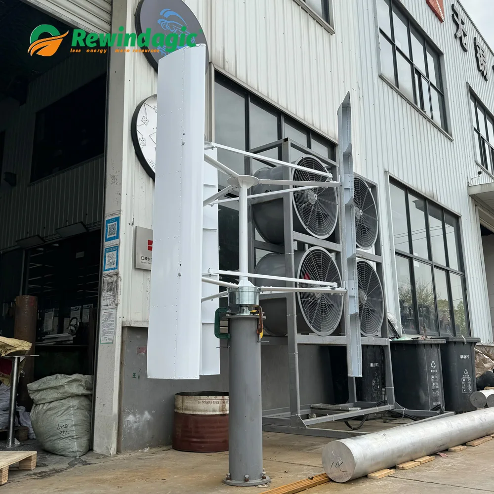 Imagem -04 - Turbina Eólica de Eixo Vertical 30kw 40kw 50kw 80kw 100kw 48v380v Energia Alternativa Livre Sistema Off Grid Controlador Híbrido