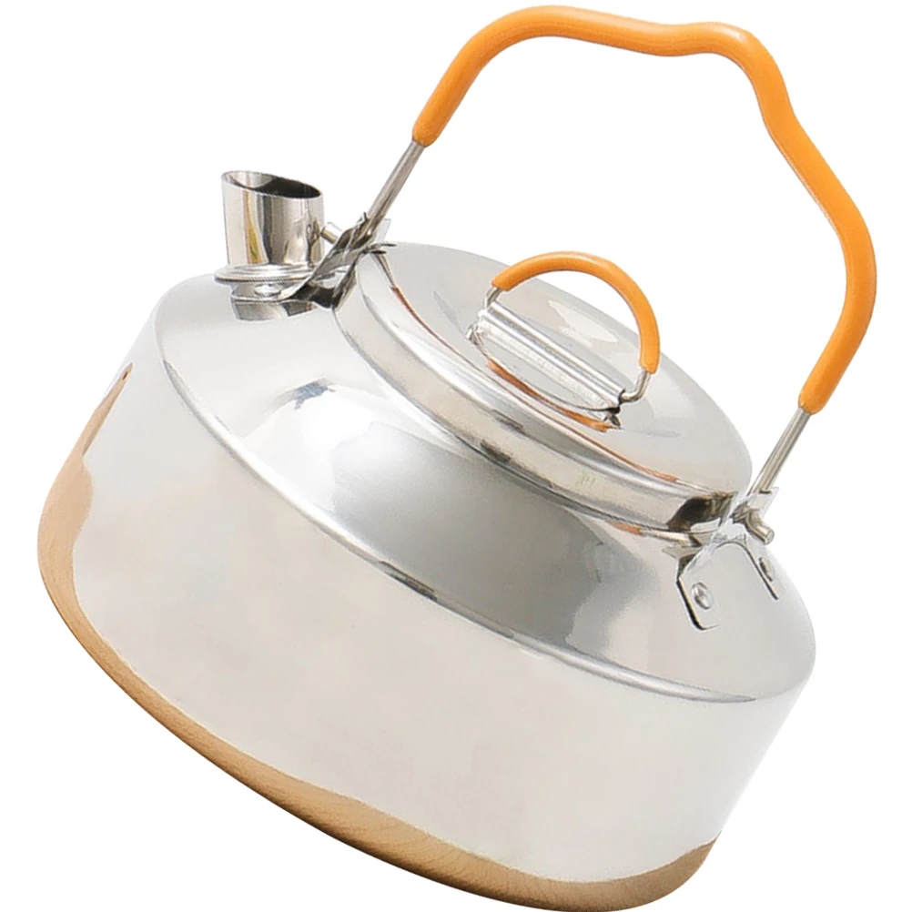 

Stainless Steel Camping Kettle Outdoor Silver Hiking Tea Cookware Water Jug Stove Pot Open Fire picnic water kettle stainless