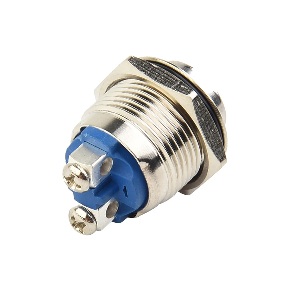 Waterproof Push Button Switch 12V 16mm Metal Shell Pressure Resistant Easy Installation Excellent Waterproof Performance