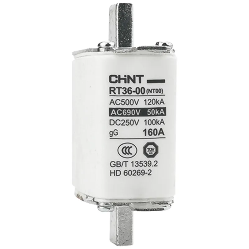 CHINT RT36-00(NT00) Ceramic Fuse Link Low Voltage Knife Contact Fuse Core 20A 25A 32A 40A 50A 63A 80A 100A 125A 160A