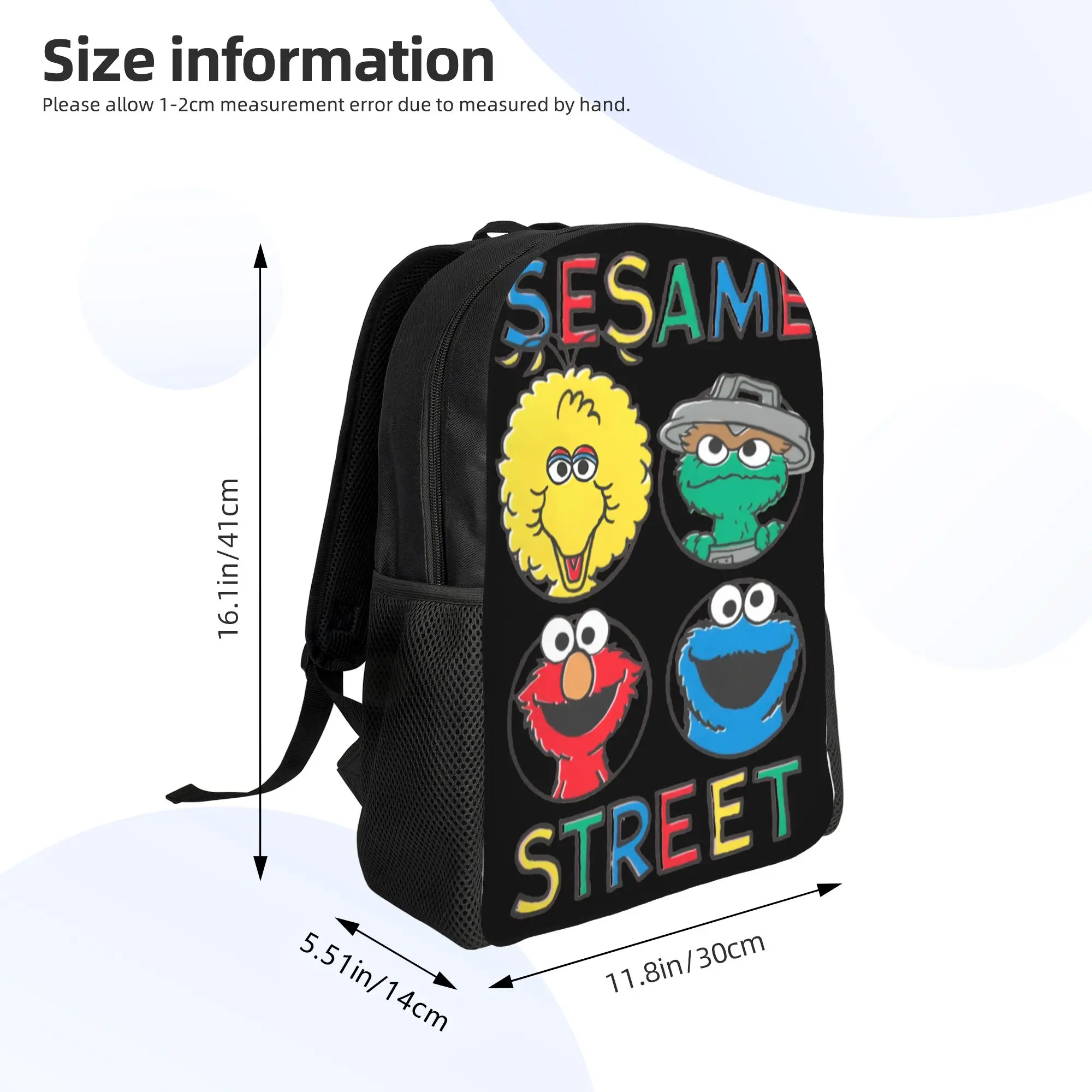 3D Print Cookie Monster Backpacks for Girls Boys Cartoon College School Travel Bags Men Women Bookbag Fits 15 Inch Laptop view 5