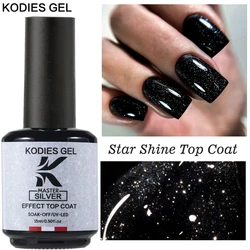KODIES GEL Sparkle Glitter Top Coat Gel Nail Polish Star Shine Gel Varnish Semi permanent UV Holo Glossy Shiny Top Gel Finish