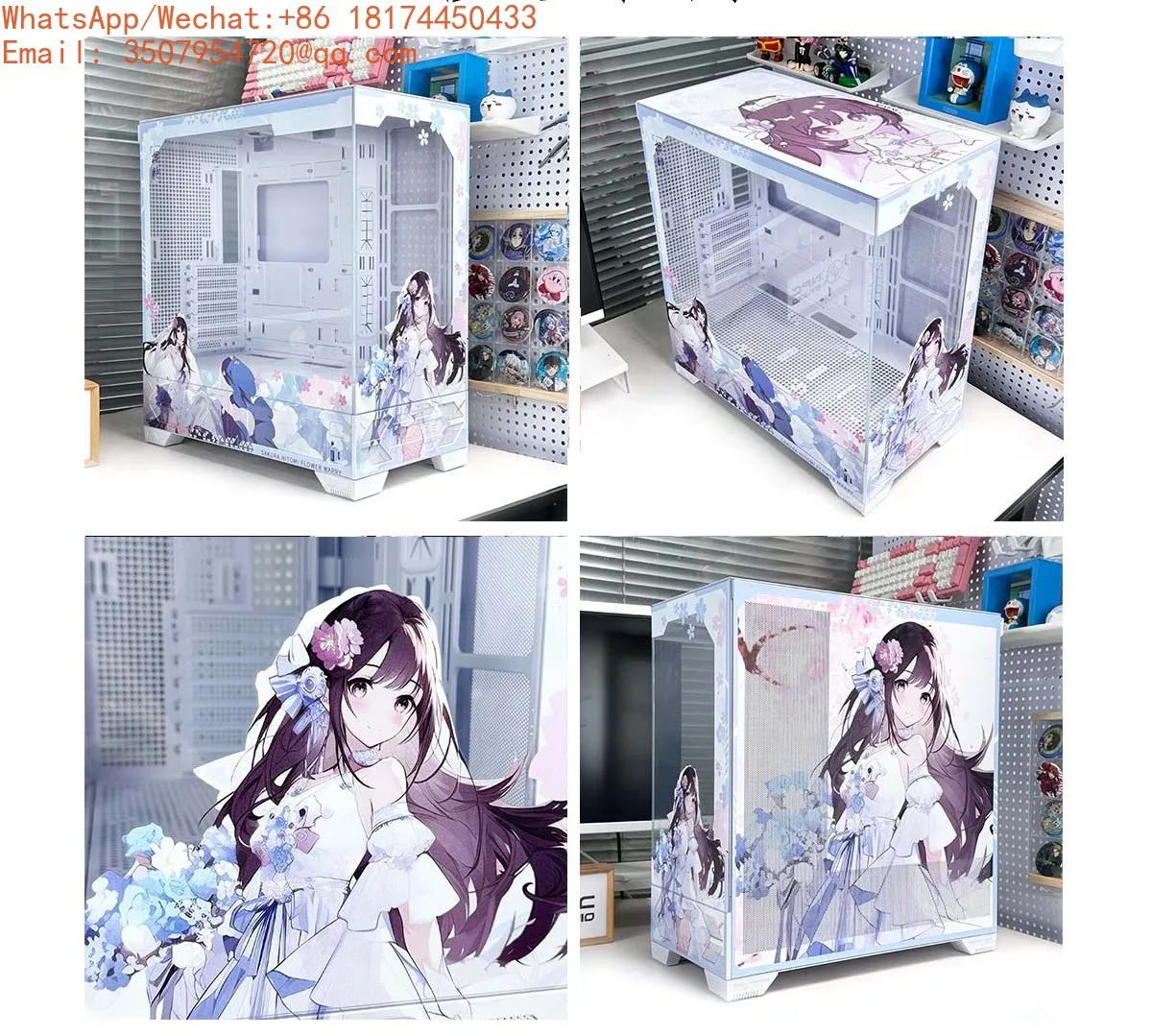 

Valkyrie Vk03 Display Screen Anime Themed Computer Support 360 Atx Computer Case & Towers Game Theme Custom Tempered Chassis