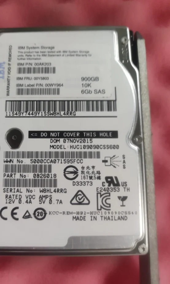 

900GB 10K SAS 2.5' SFF HARD DRIVE 00Y5803 00WY964 00AK203 with caddy