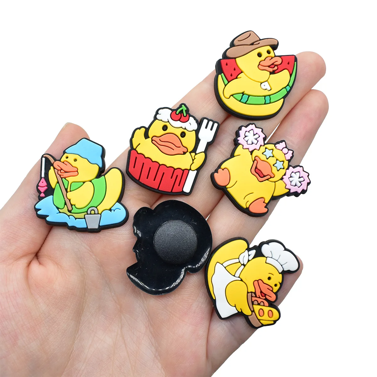 20pcs set Exclusive Cute Yellow Duck PVC Shoe Charms easy install removable DIY Decor For Clogs Unique Duck Themed Decor