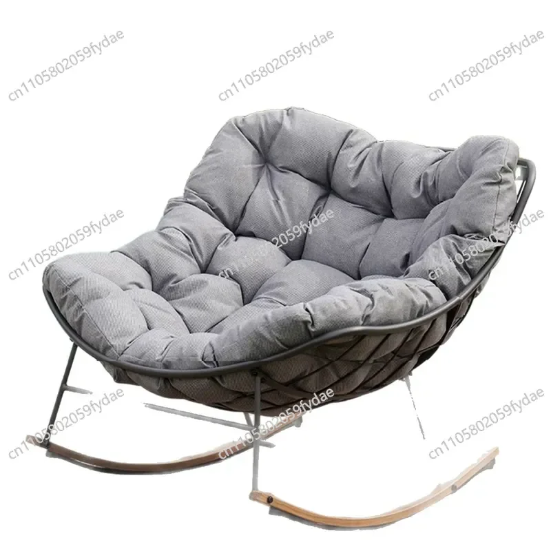 Outdoor Rocking Chair Balcony Adult Home Leisure Chair Lazy Sofa Rocking Chair Recliner Single