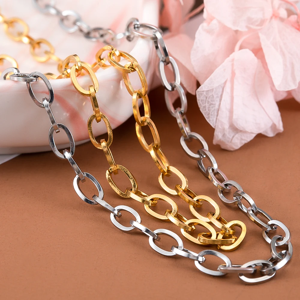 1 м 2 м овальная цепочка из нержавеющей стали 4x7 мм с перекрещивающимся крестом, цепочки для ожерелья, браслета, подвеска для рукоделия, аксессуары для изготовления ювелирных изделий