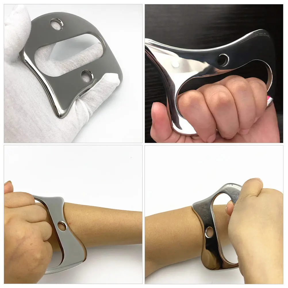 

Stainless Steel Guasha Board Massage Tool Body Scrapper Back Massager Precision Casting Silver Color Legs Neck Shoulders