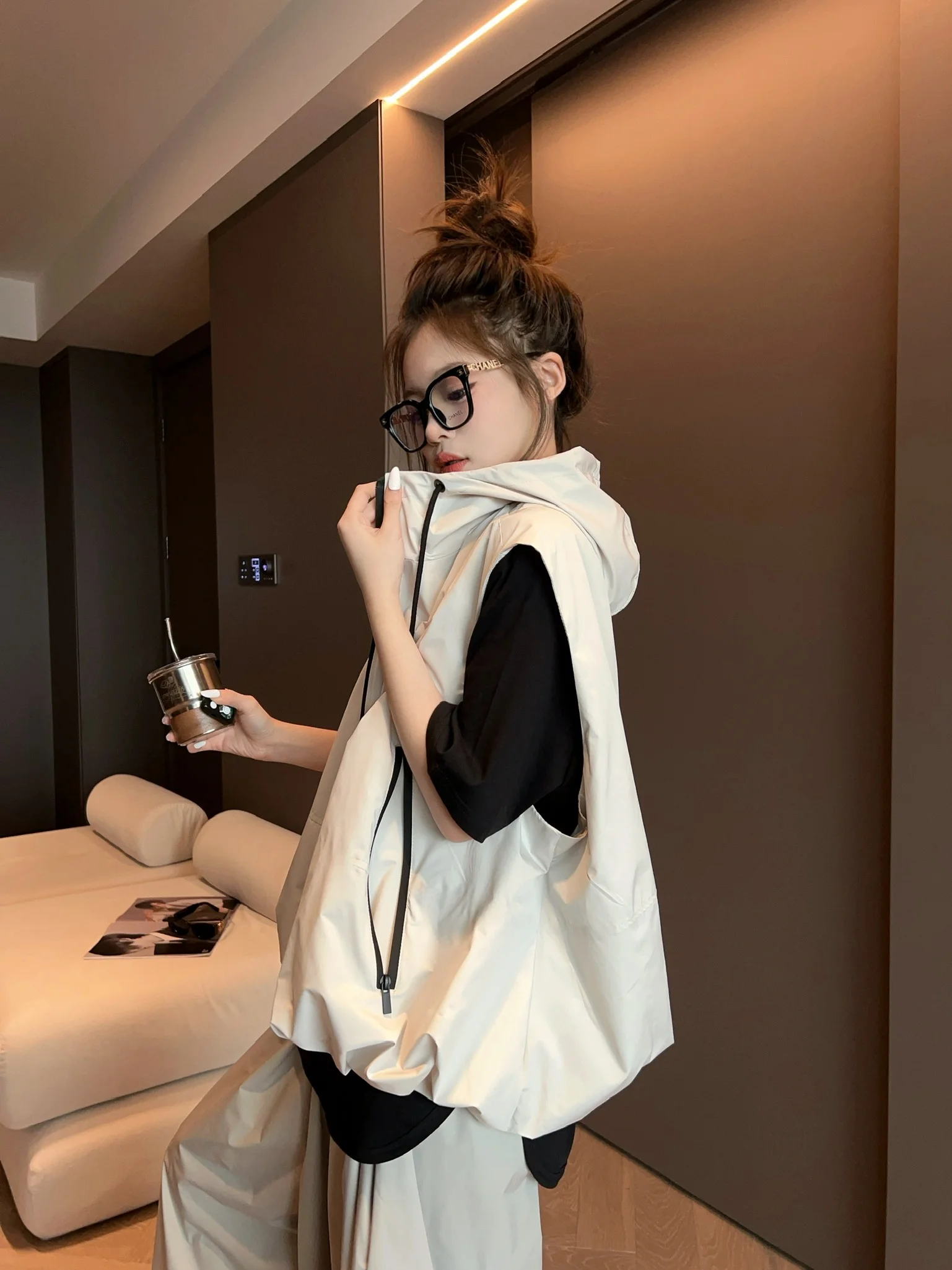 

Женская повседневная свободная бейсбольная куртка-бомбер MRS SHAO с капюшоном, весна 2026, модная универсальная верхняя одежда из полиэфирного волокна