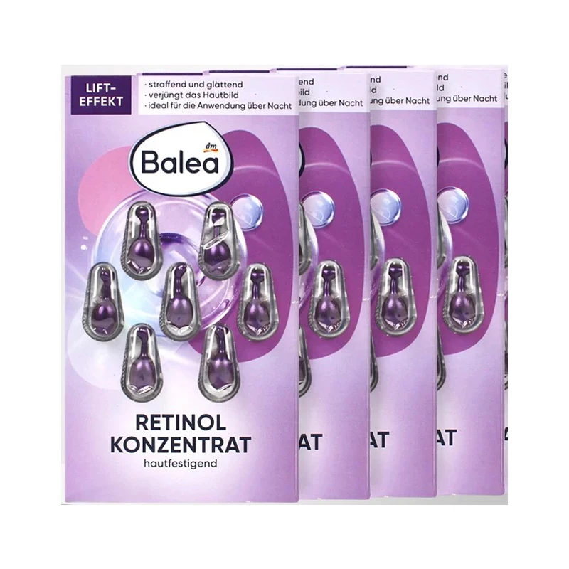 Balea – sérum concentré pour le visage et les yeux, 4 pièces, augmente l'humidité, augmente l'élasticité de la peau sèche, la fermeté, adoucit les rides, nourrit la peau lisse