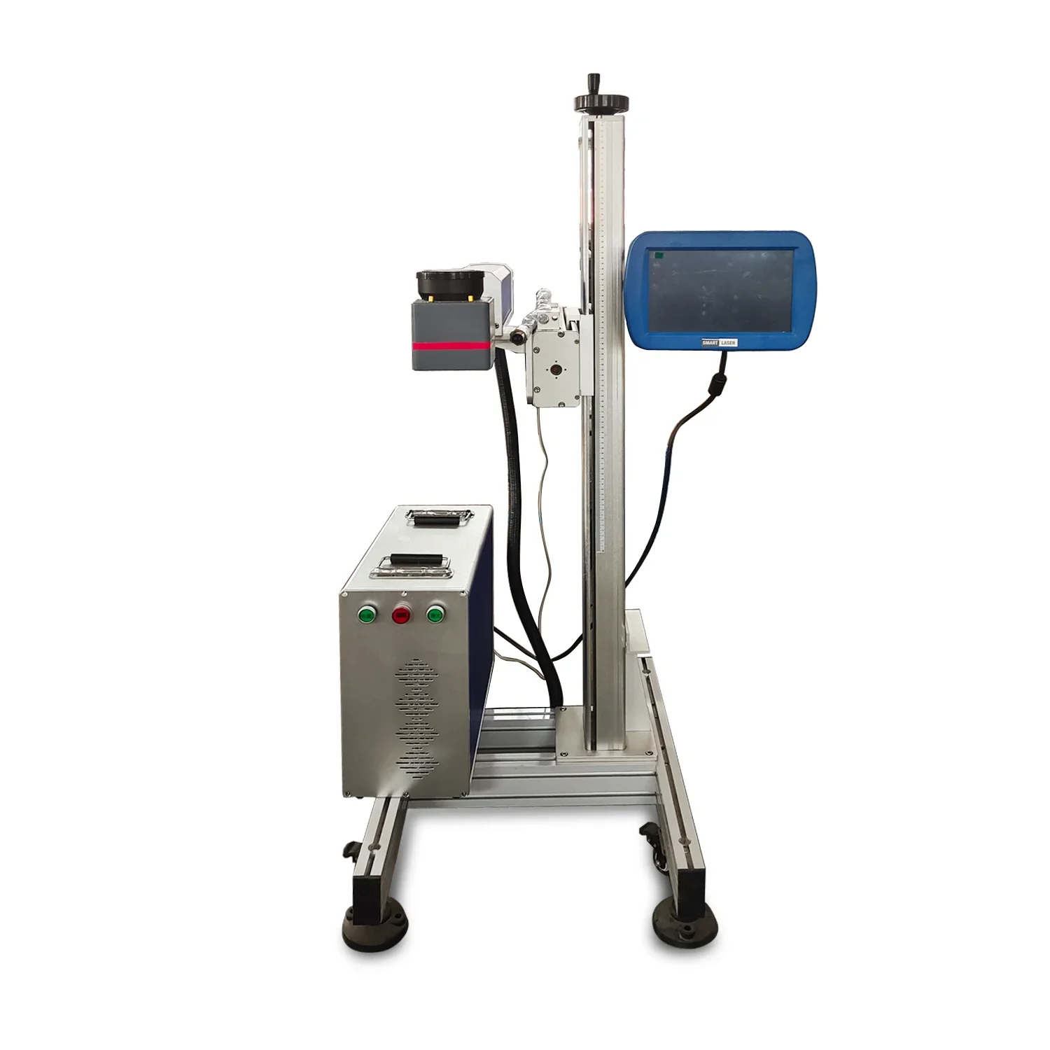 

30W Flying laser marking machine for metal with LC200 Touch Screen Zbtk Brand Sino Galvo Head 110mm Size Lens Double Red Dots