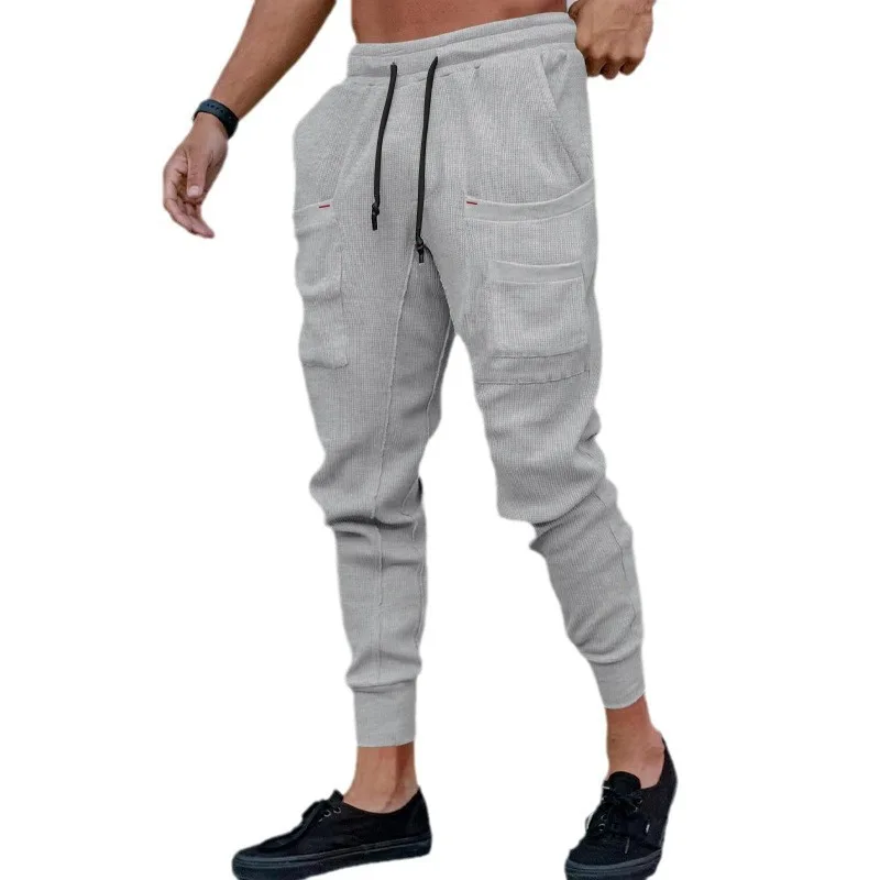 Autumn Casual Sweatpants Men's Loose Leggings Personalized Hip-hop Drawstring Multi-pocket Trendy Trousers