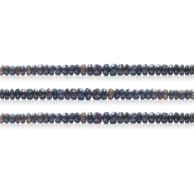 Natural Stone Black Opal Faceted Abacus Gasket Beads Size 4-6x2-4MM For Jewelry Making Diy Bracelet Necklace