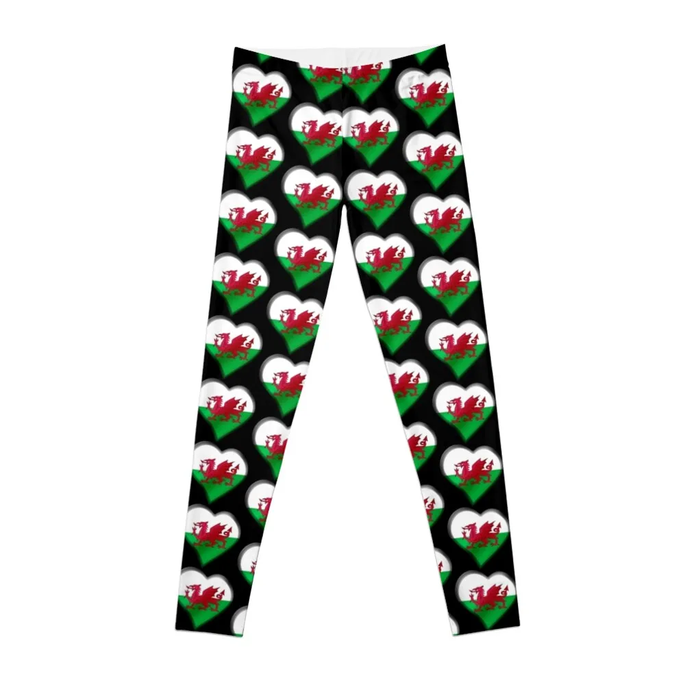 Welsh Flag - Wales - Heart Leggings leggings Women push up gym Women harem pants push up tights for Women