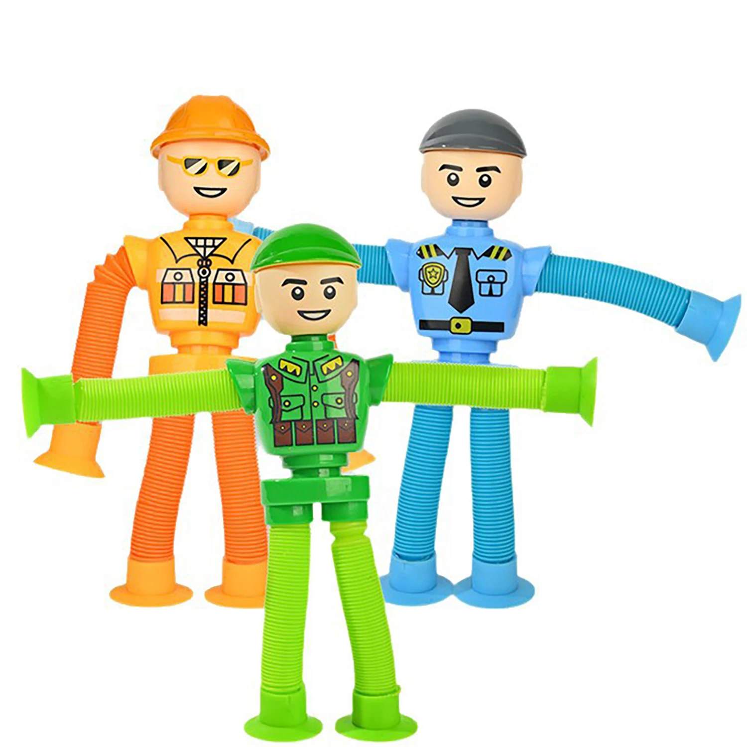 Vielseitiger Roboter-Teleskoprohr, Kinderpuzzle, Dehnen, Cartoon-Saugnapf, interaktive kreative Dekompression für Eltern und Kinder