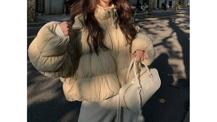 디자인 센스 스탠드업 칼라 따뜻한 재킷 여성용 겨울 신상 다용도 캐주얼 루즈핏 솜 패딩 의류