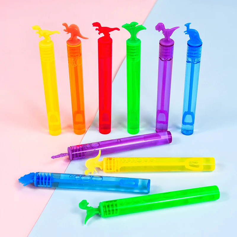 

12pc Plastic Dinosaur Bubble Tube Soap Bottle Dino Birthday Party Decoration Wedding Birthday Guests Gifts Baby Shower Kids Toys