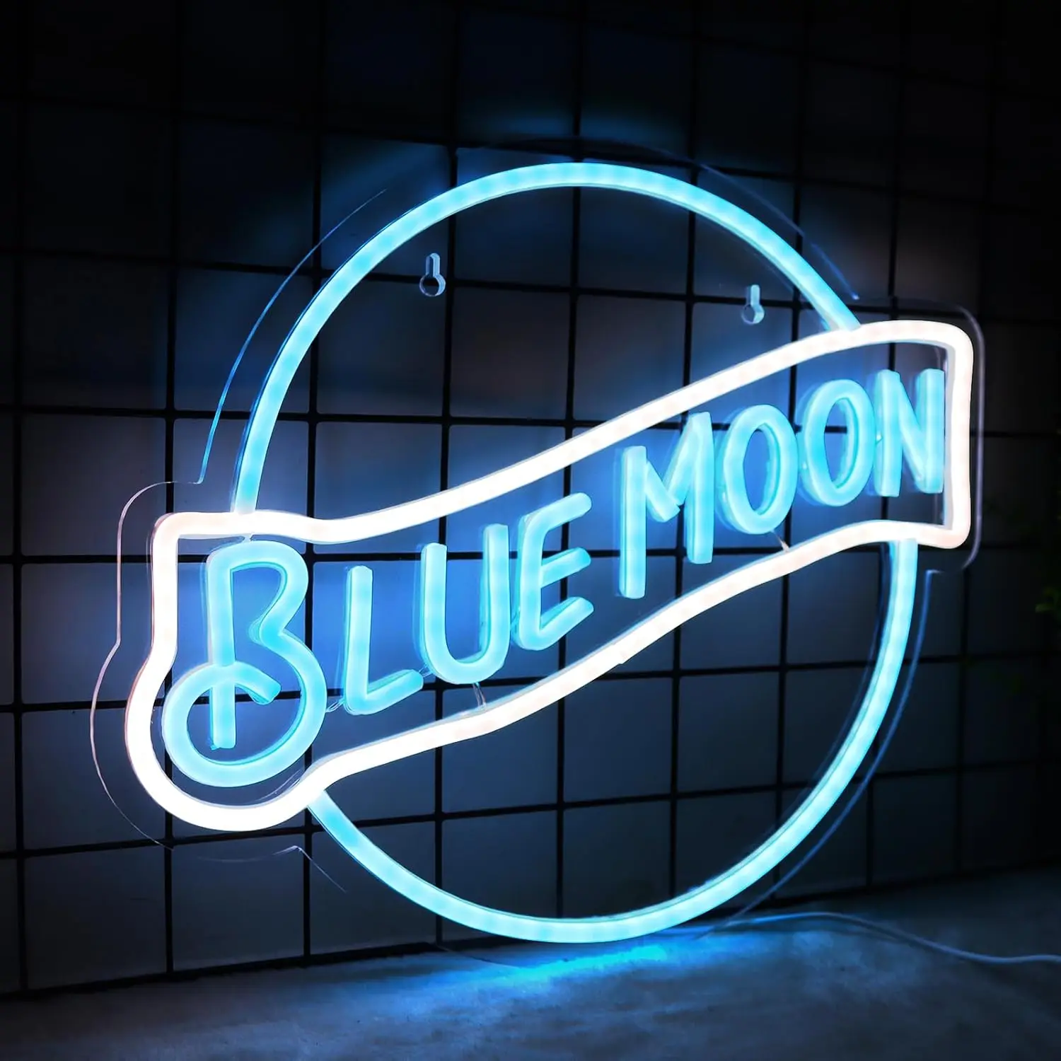 Blue Moon Neon Led Sign Dimmable Wall Lights Bright Room Decoration For Bedroom Bar Birthday Party Shop Club USB Powered Lamp