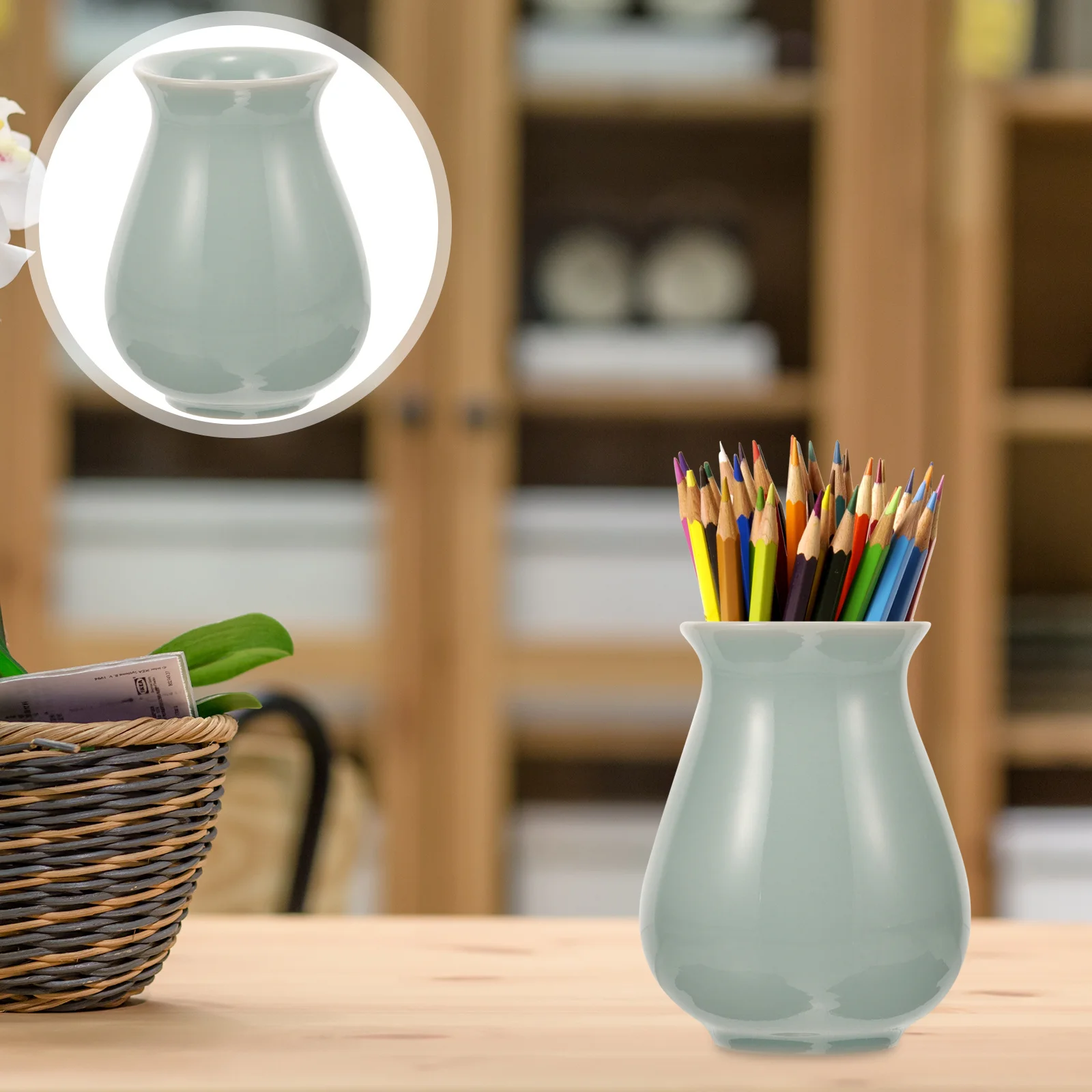 

Creative Ceramic Pen Holder Desktop Organizer Simple Style Multipurpose Stationery Container Pencil Cup Ceramic Pencil Holder