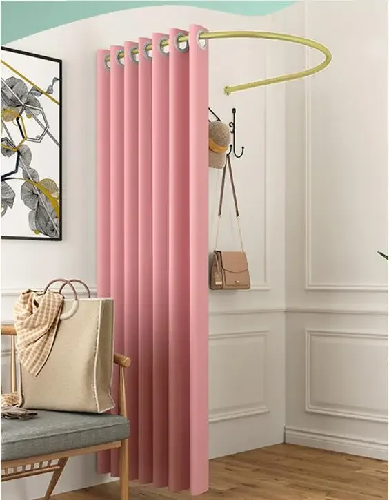 

Clothing store fitting room curtain changing room changing room U-ring rack pole