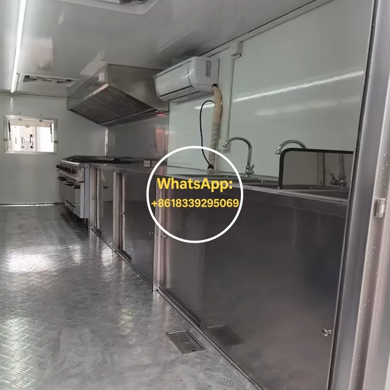 Heavy Duty Commercial Food Truck Fully Equipped Mobile Catering Trailer Cooking Appliances For Outdoor Events Street Business view 4