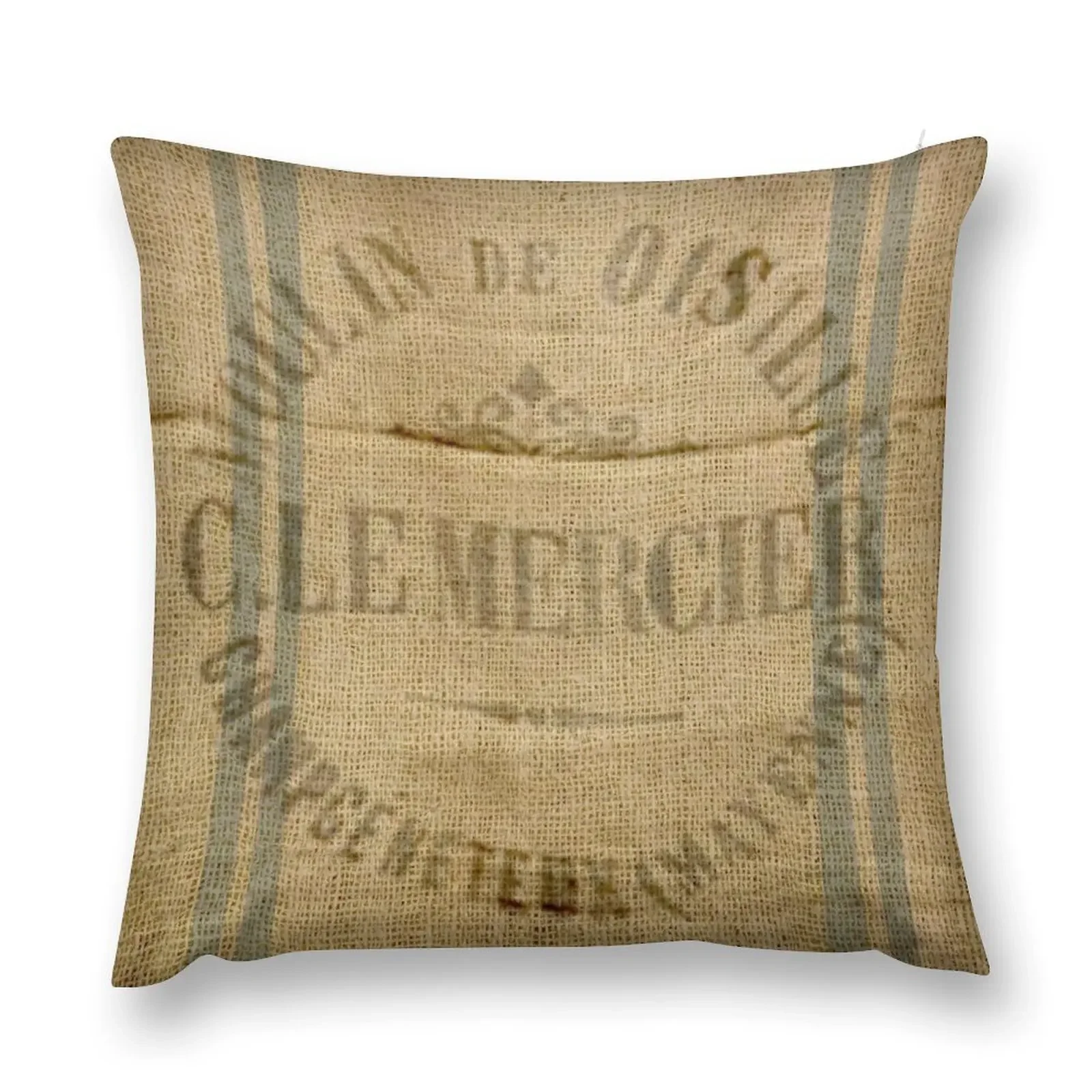 

Bonjour ! - Faux Grain Sack [distressed 3] Throw Pillow Cushion Cover Luxury Pillows Aesthetic Cushions For Sofa pillow