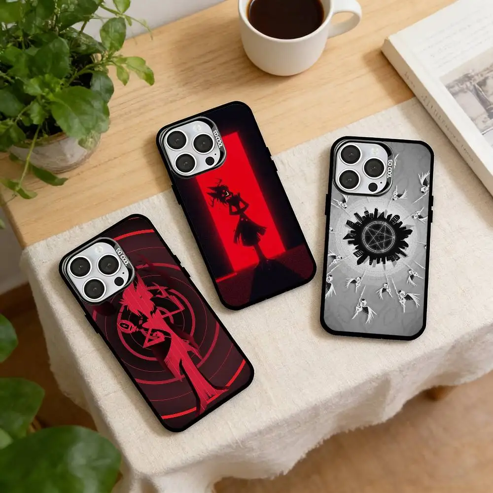 

H-Hazbins-Hotels Phone Case For iPhone 17,16,15,14,13,12,11 Plus,Pro Max,XS,Colorful Silver Phone case Funda Cover