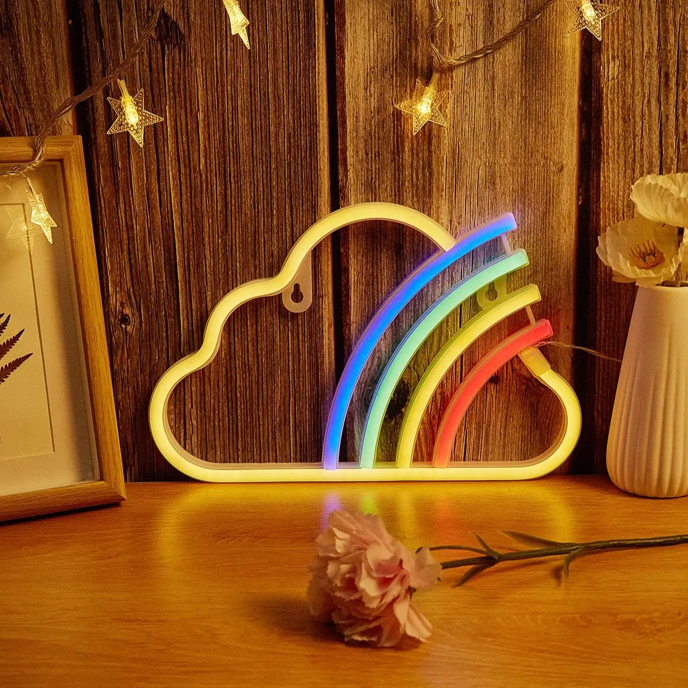 

Chi-buy LED Neon Rainbow cloud USB Powered Neon Signs Night Light 3D Wall Art Bedroom Living Room Decor Lamp Signs