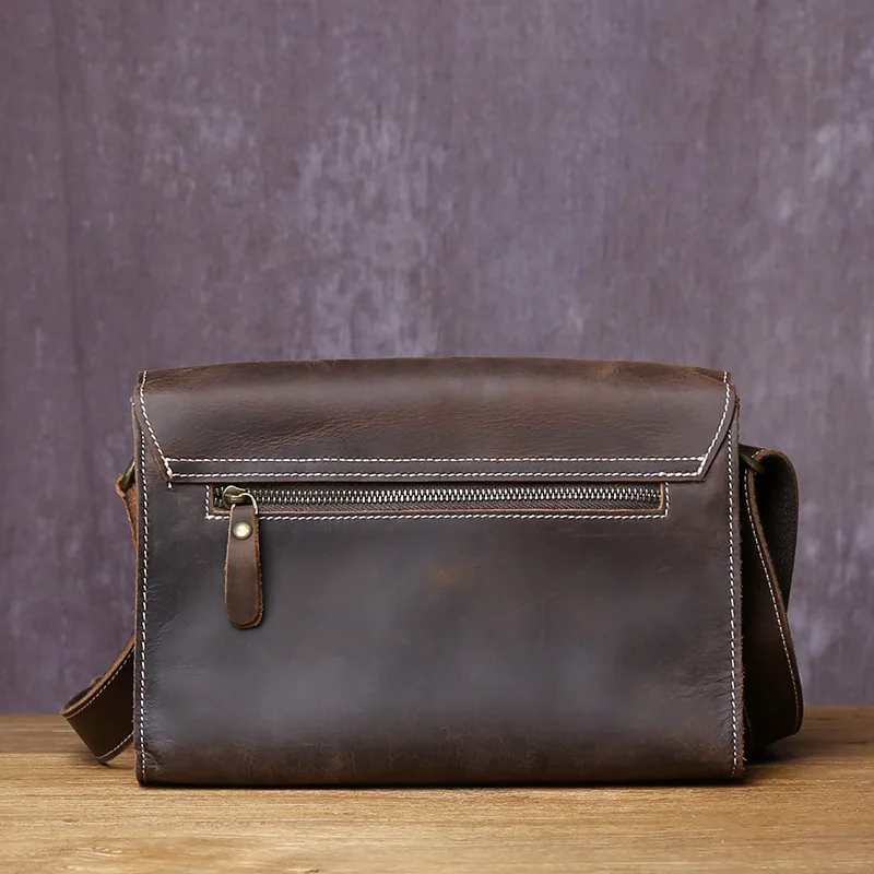 Men's Genuine Leather Daily Casual Shoulder Bag Solid Vintage Crossbody Bag Top Layer Cowhide New Fashion Messenger Bag