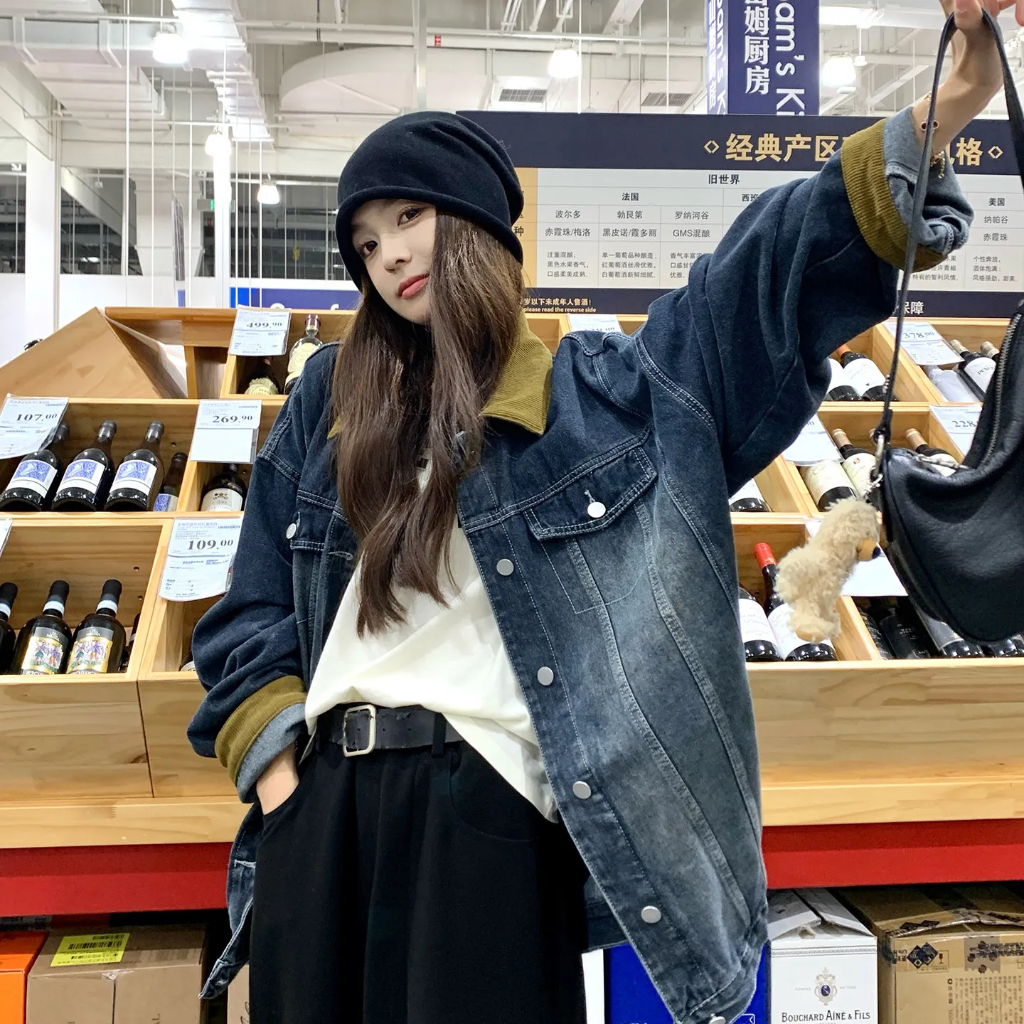 

Женская куртка SuperAen в стиле ретро с отложным воротником, весна 2026, новая коллекция, корейский стиль, модная повседневная однобортная куртка в уличном стиле