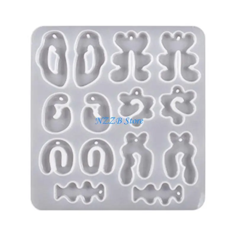 T21F قالب السيليكون للأقراط DIY وقطرات الأذن أقراط هندسية قلادة الراتنج العفن #1