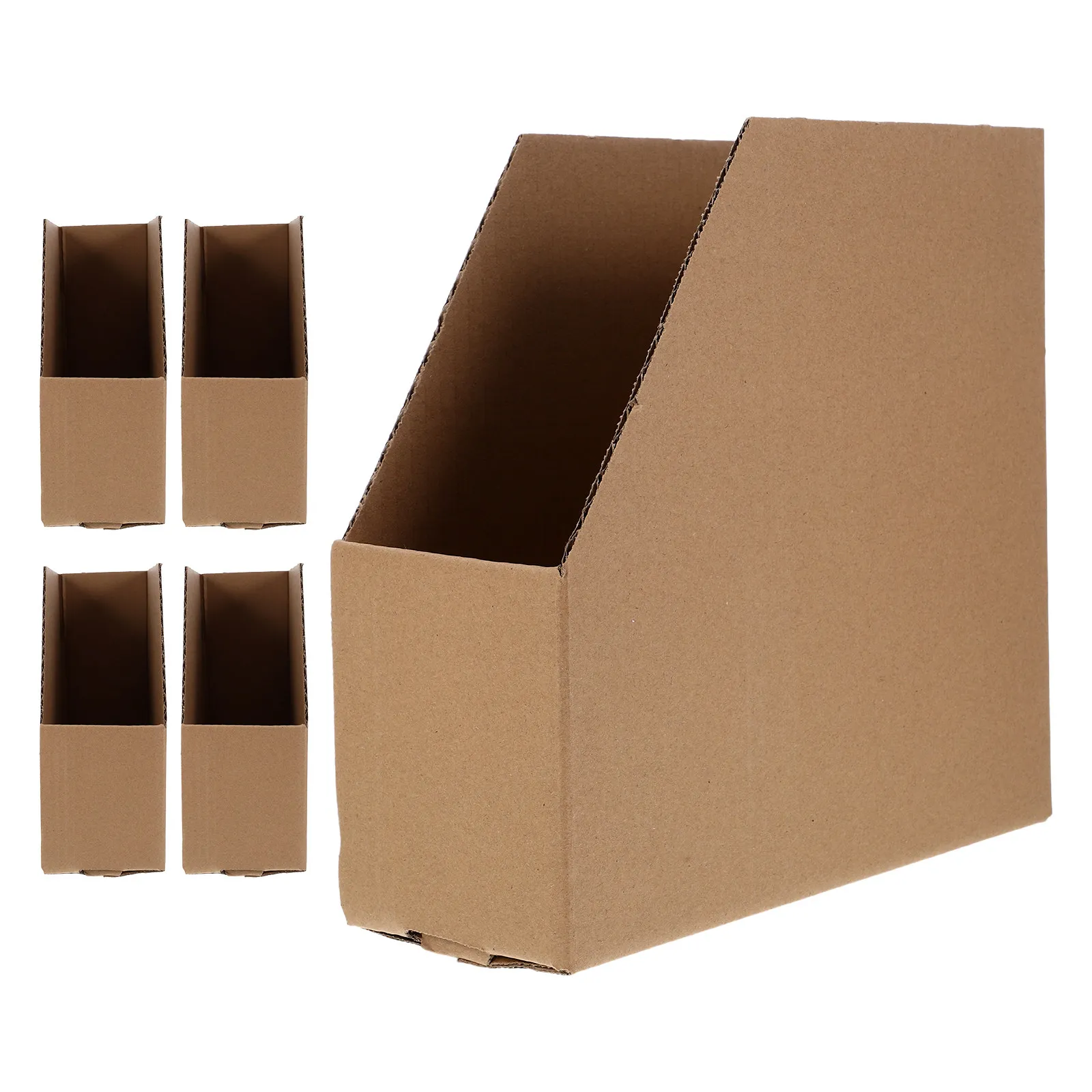 Boîtes d'inventaire en carton, 5 pièces, grande capacité, boîtes de rangement ondulées, conception à ouverture supérieure, rangement polyvalent pour garage
