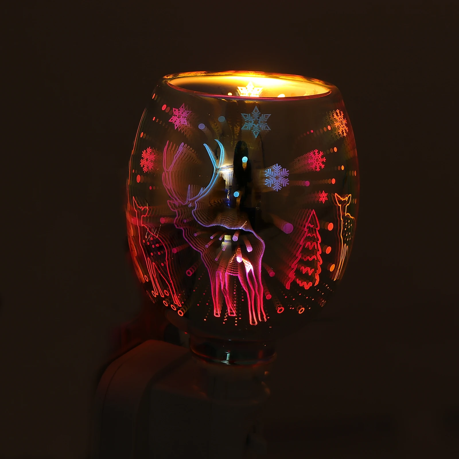 3D Reindeer Night Light Aromatherapy Wax Warmer Lamp Home Fragrance Diffuser Indoor Use Decorative Multifunctional Room Plug-In