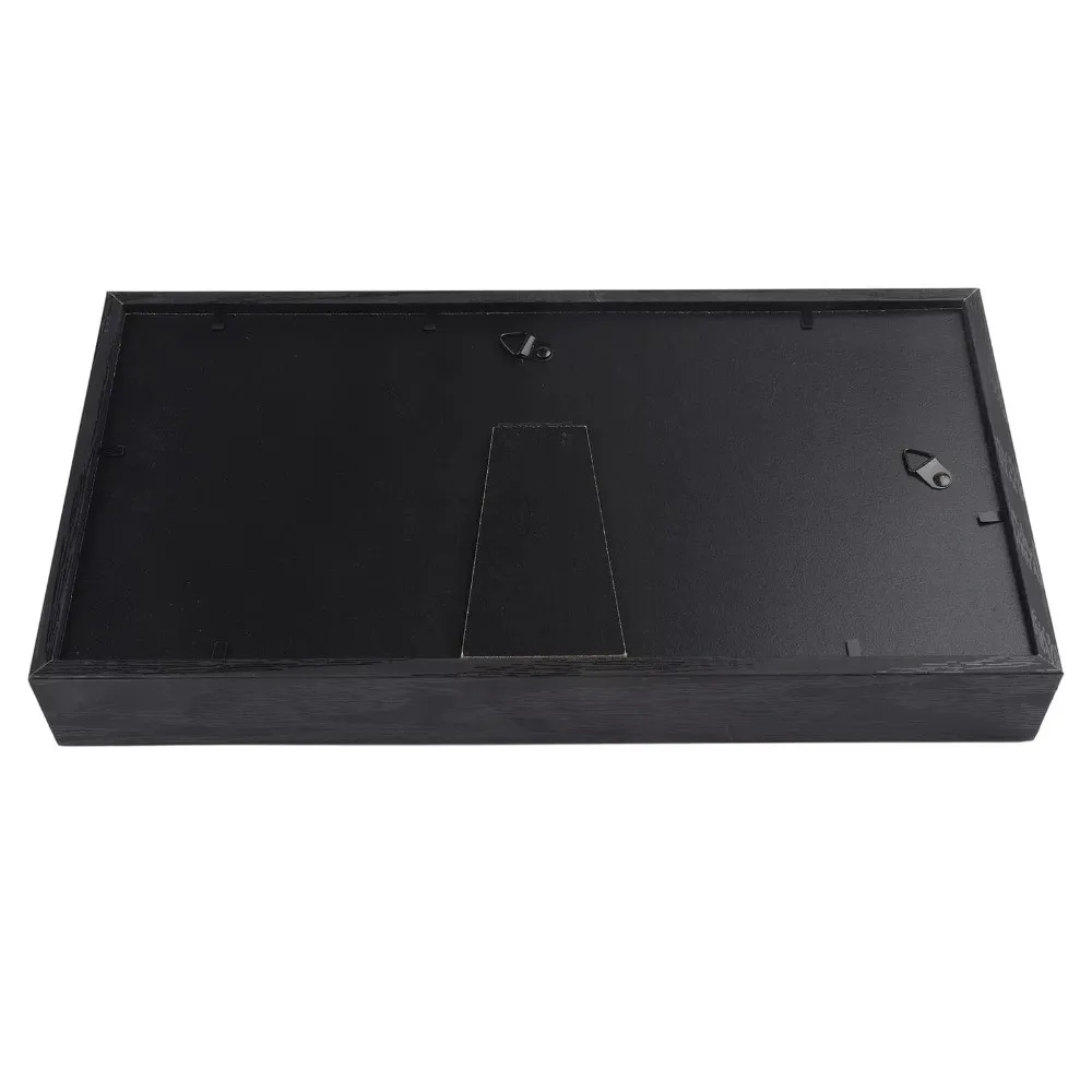 Ins Wood CD Display Frame with Clear Dust Shield Record Album CD Display Stand Black Frame CD Organizer Rack Desktop Decor