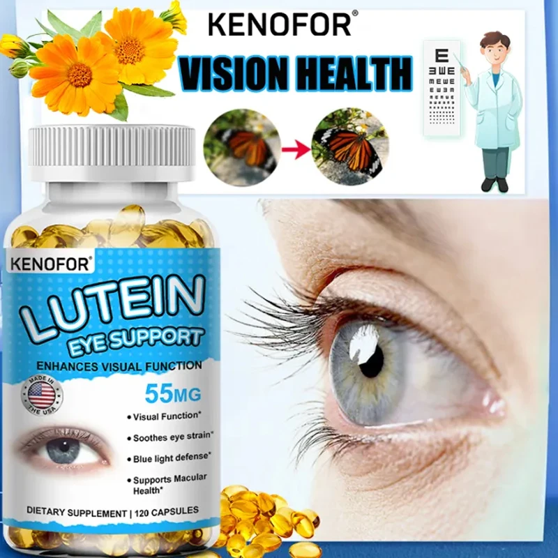 Lutein Capsules - Suitable for Eye Health, Relieving Eye Fatigue and Dryness, Preventing Myopia, and Enhancing Visual Function