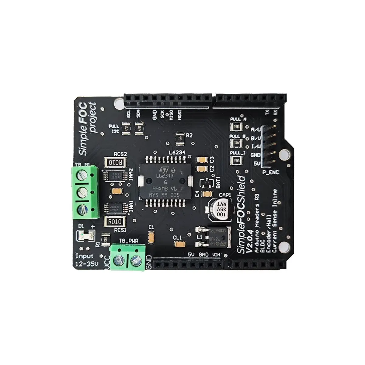 SimpleFOC Shield v2.0.4 L6234D Motor Drive Board Support Open Loop Speed Open Loop Position Closed Loop Torque Speed Control