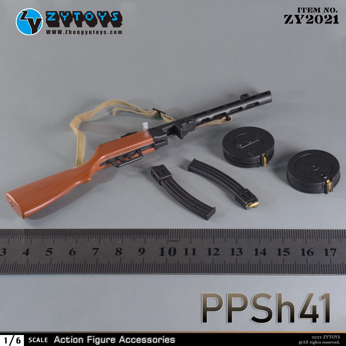 ZYTOYS 1/6 Scale PPSh41 Burp Poposa Gun Model ZY2021 WWII Waffe für 12-Zoll-Actionfiguren-Zubehör