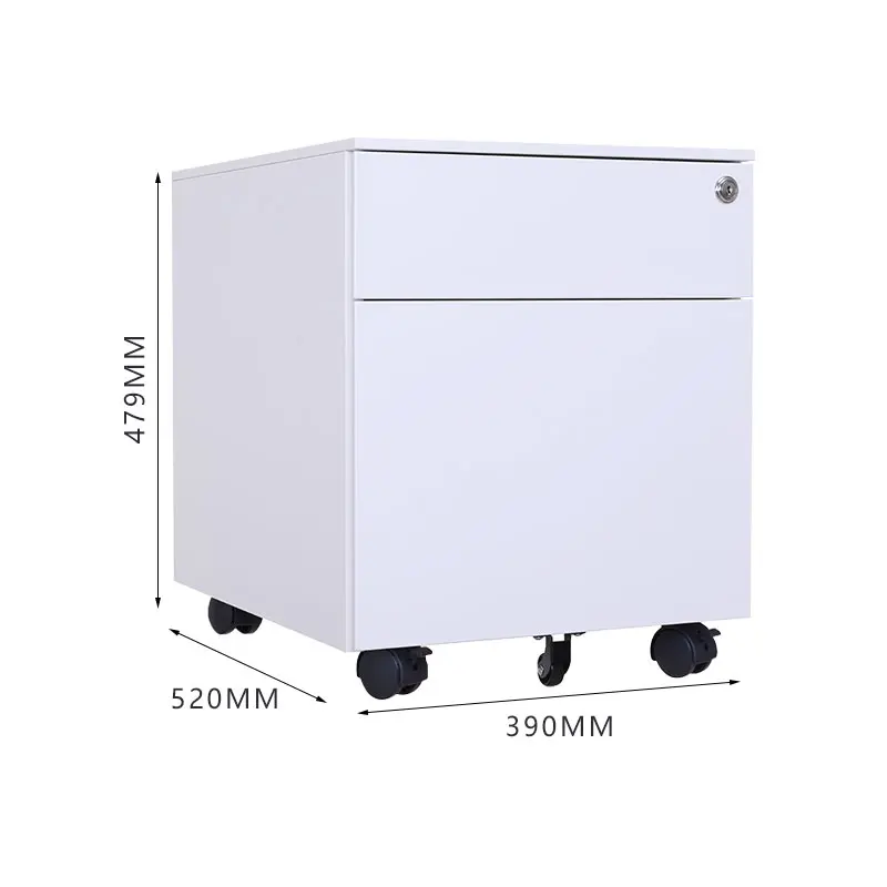 Wholesale 19'' Tall Metal Mobile Pedestal Office Furniture 2 Drawers Desk Mobile Filing Cabinet Lockable Outdoor School Gym
