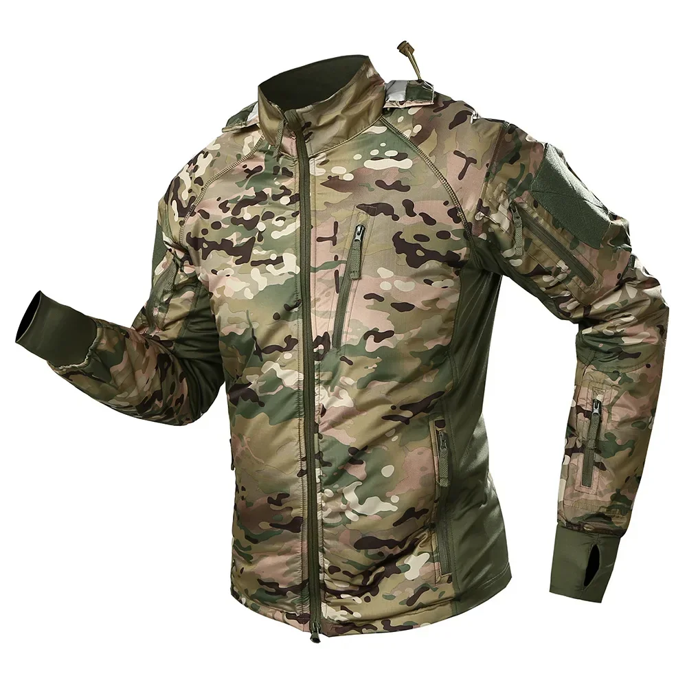 New Men's Tactical Cotton Waterproof Padded Ultralight Camouflage Tactical Jacket Outdoor Mountaineering Ski Jacket