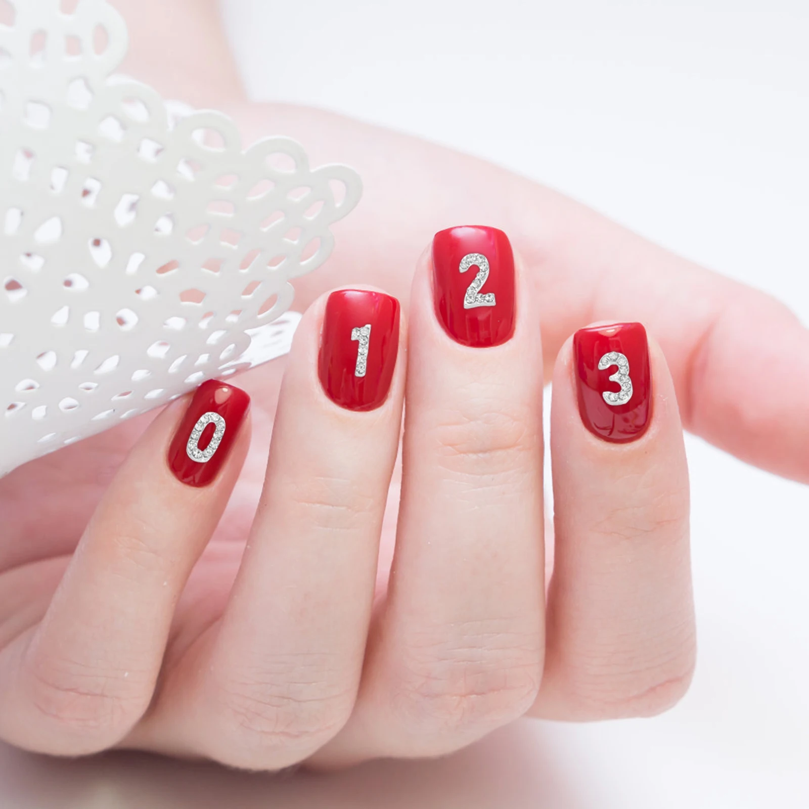 

100Pcs Rhinestone Number Nail Charms - Unique Flatback Nail Art Decor - Iron Base Crystal Embellishments for Girls - Trendy