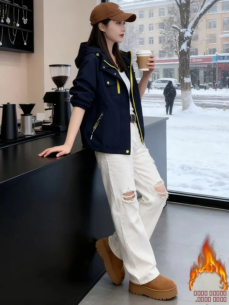 

Korean Sle Commute Design Warmth Outerwear Women's Winter New Small Size Fce Thiened Warmth Jaet ort Coat