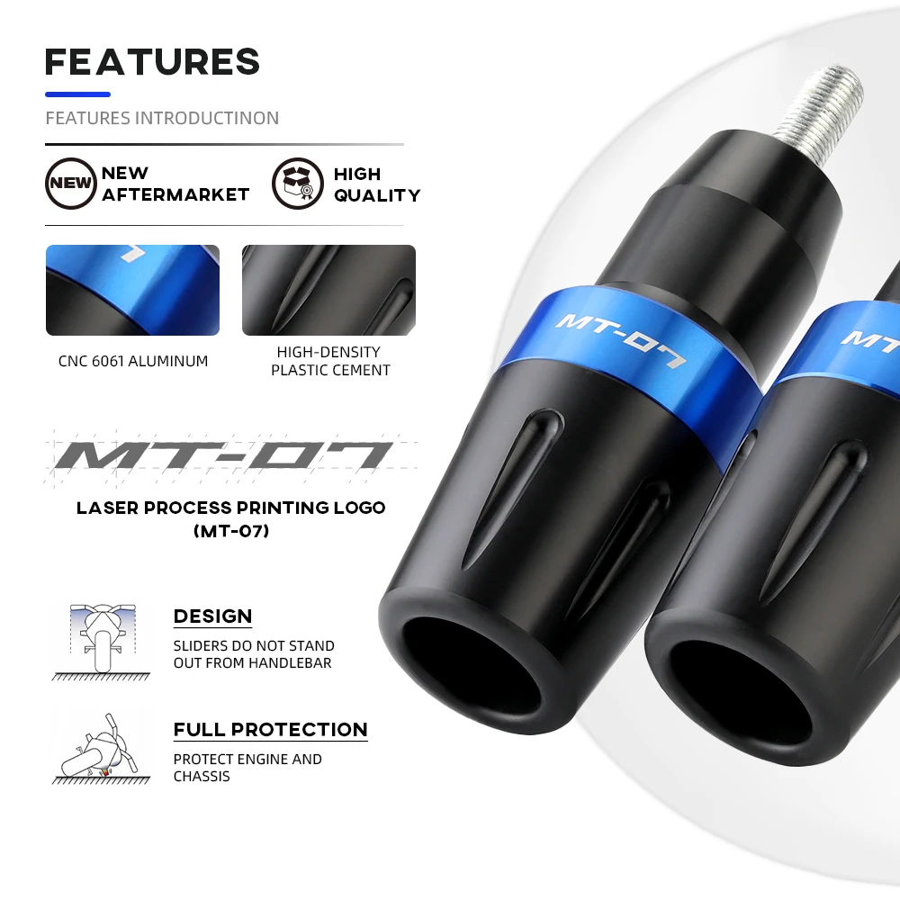 MT-07 Frame Sliders Crash Protector Voor Yamaha MT07 2014-2023 FZ07 Tracer 700/Gt 7 Motorfiets Accessoires Vallen bescherming Pad