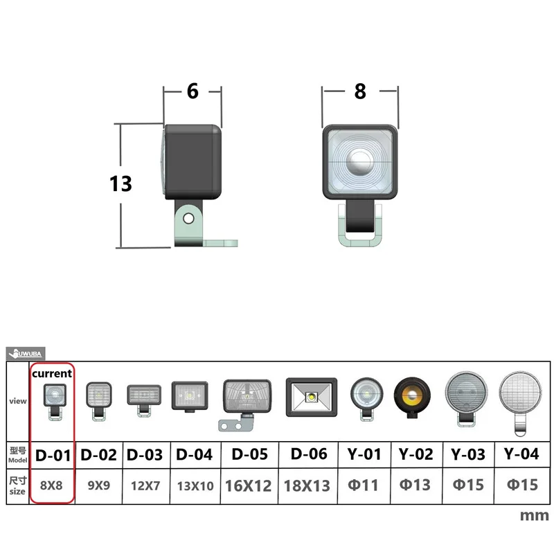 JUWUBA LED 3V Square Spotlight Rear Spotlight for 1/14 Tamiya RC Truck SCANIA 770S R620 VOLVO Arocs MAN TGX Car Accessories