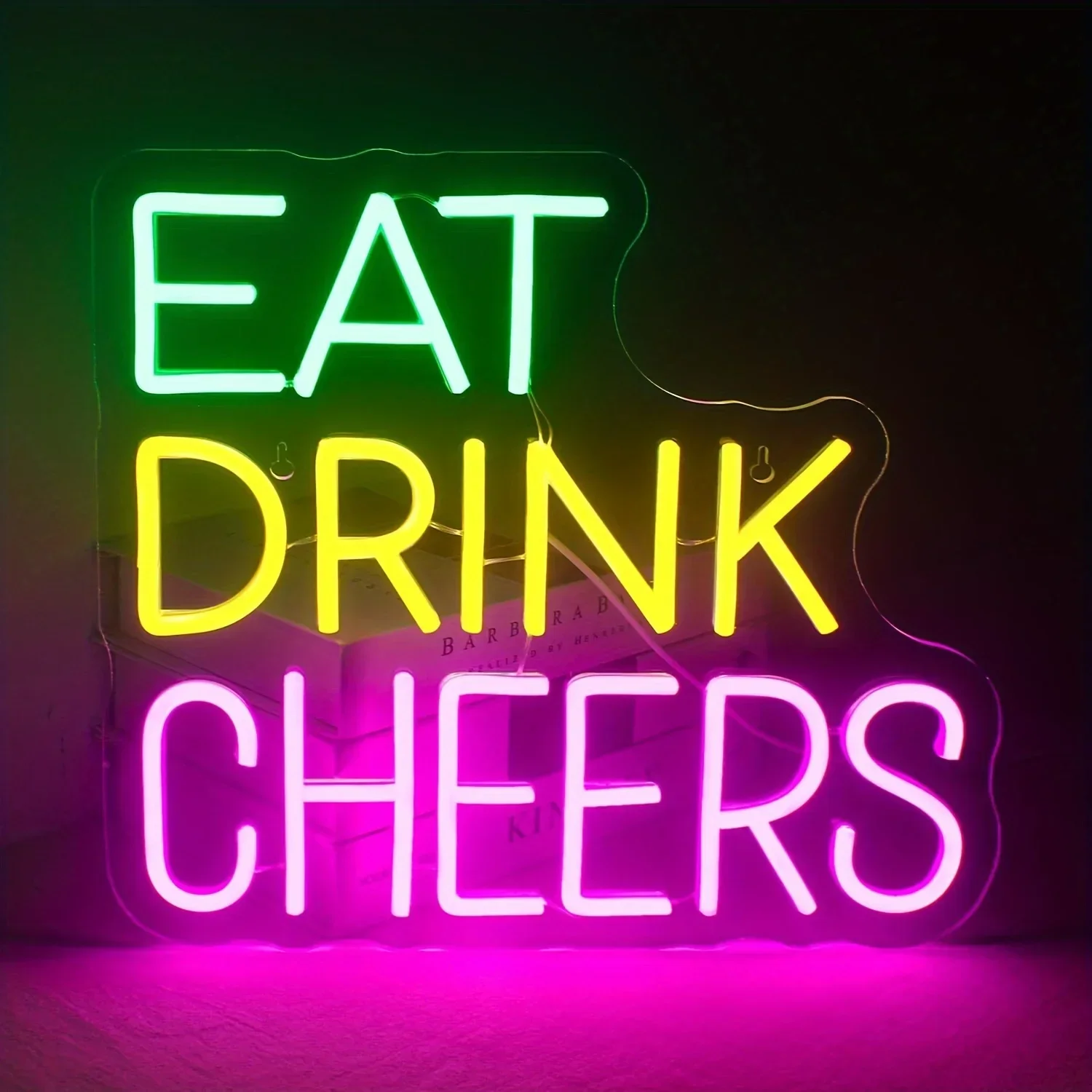 

Eat Drink Cheers Neon Signs LED for Wall Decorations Neon Lights USB Powered for Bar Signage Home Walls Bedroom Decorations